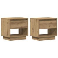 Nachtkast 2 pcs artisanaal eikenkleurig 45 x 34 x 44 cm - thumbnail
