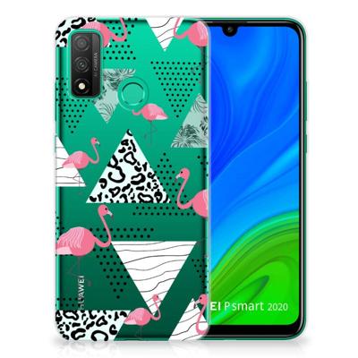 Huawei P Smart 2020 | TPU Hoesje | Flamingo Triangle Huawei P Smart 2020 | TPU Hoesje | Flamingo Triangle