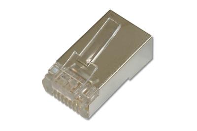 Digitus DN-219603 Digitus CAT 6 modulaire stekker voor ronde kabel, afgeschermd, 100 stuks DN-219603 RJ45, stekker Aantal polen (sensoren) 8P8C Zilver,