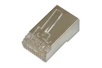 Digitus DN-219603 Digitus CAT 6 modulaire stekker voor ronde kabel, afgeschermd, 100 stuks DN-219603 RJ45, stekker Aantal polen (sensoren) 8P8C Zilver, - thumbnail
