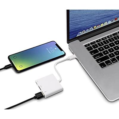 Renkforce RF-4366444 Adapter [1x USB-C stekker - 1x HDMI-bus, USB 3.2 Gen 1 bus A (USB 3.0), USB-C bus] Wit Vergulde steekcontacten 12.00 cm