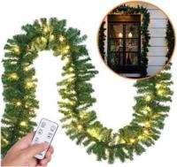 Kerstguirlande , slinger, kerstslinger 5mtr met 100xLED -in/outdoor met afstandsbediening - thumbnail