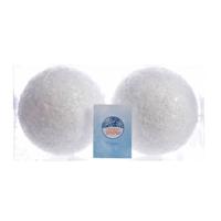 Snwbal foam d10 cm wit glitter 2 stuks KSD - Ksd - thumbnail