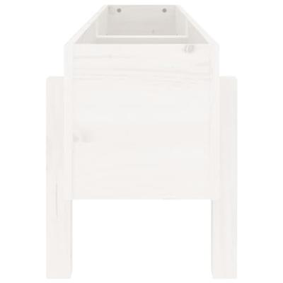 VidaXL Plantenbak verhoogd 121x30x38 cm massief grenenhout wit