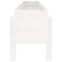 VidaXL Plantenbak verhoogd 121x30x38 cm massief grenenhout wit - thumbnail