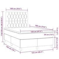 Boxspring met matras fluweel donkergrijs 120x190 cm - thumbnail