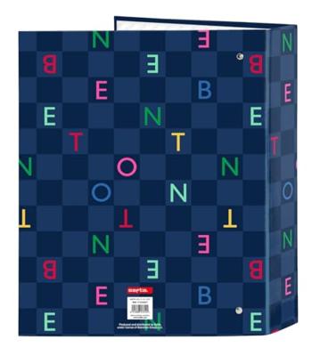 Ringmap Benetton Damero Marineblauw A4 27 x 33 x 6 cm