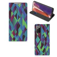 Samsung Galaxy Note20 Stand Case Abstract Green Blue - thumbnail