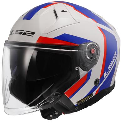 LS2 "of603 infinity ii focus" jethelm helmet of603 infinity ii focus ws/bl/rt gr. xl