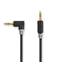 Stereo audiokabel | 3,5 mm male - 3,5 mm male haaks | 1,0 m | Antraciet - thumbnail