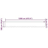 VidaXL Kantgordijn met gordijnen bloemen wit 180 x 1200 cm polyester - thumbnail