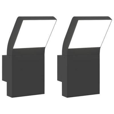 VidaXL Buitenwandlampen 2 st led gegoten aluminium zwart