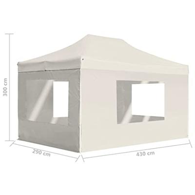 Partytent inklapbaar met wanden 4,5x3 m aluminium crme