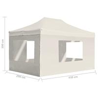 Partytent inklapbaar met wanden 4,5x3 m aluminium crme - thumbnail