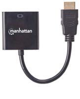 Manhattan 151467 HDMI / VGA Adapter [1x HDMI-stekker - 1x VGA-bus] Zwart 0.26 m - thumbnail