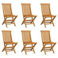 Tuinstoelen 6 st inklapbaar massief teakhout - thumbnail