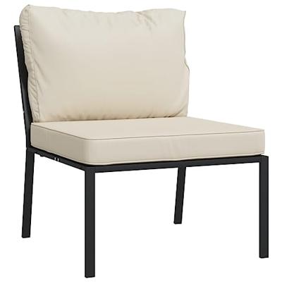 Tuinstoelen met zandkleurige kussens 2 st 60x74x79 cm staal