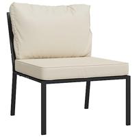 Tuinstoelen met zandkleurige kussens 2 st 60x74x79 cm staal - thumbnail