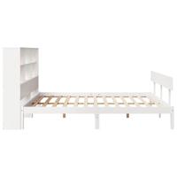 Bed met boekenkast zonder matras grenenhout wit 180x200 cm - thumbnail