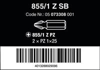 Wera 855/1 Z Bits Pozidriv, 2 x PZ 1 x 25 mm - 1 stuk(s) - 05073308001 - thumbnail