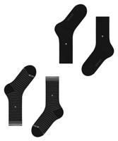 Burlington 2-paar Everyday heren sokken - Stripe - Biologisch katoenen sokken met streep print - thumbnail