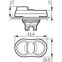 BACO BA100506-GN L61QA22K Dubbele drukknop Kunststof frontring, Verchroomd Groen 1 stuk(s) - thumbnail