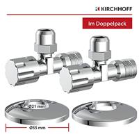 Kirchhoff Sifon voor wastafelsifons, 1 1/4" x 32 mm, met montage en 2x haakse-kraan - 98800104 - thumbnail