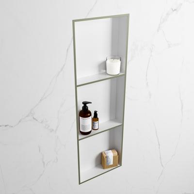 MONDIAZ EASY Nis 89,5x29,5cm in solid surface kleur Army | Talc. 3 vakken geschikt voor in- of opbouw
