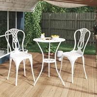 3-delige Bistroset gietaluminium wit - thumbnail