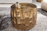 Ronde salontafel ORGANIC ORIENT 55cm goud metaal gehamerd 3D ontwerp handgemaakt - 40227 - thumbnail