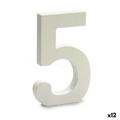 Cijfer Pincello 5 Wit 1,8 x 21 x 17 cm (12 Stuks)