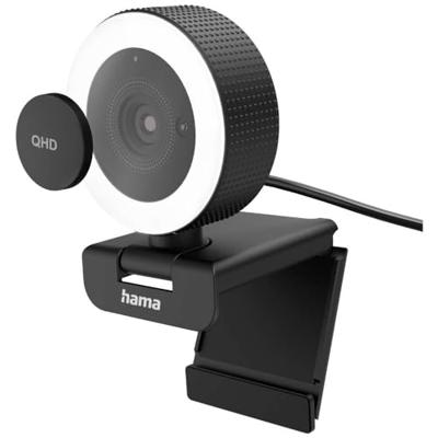 Hama C-800 QHD Pro Webcam + Ringlamp Zwart