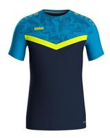 JAKO 6124 T-Shirt Iconic - Marine Jako-Blauw/Fluogeel - 3XL - thumbnail