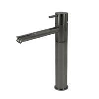 Hotbath Cobber hoge wastafelmengkraan met rechte uitloop zonder waste zwart chroom CB003HSBK - thumbnail