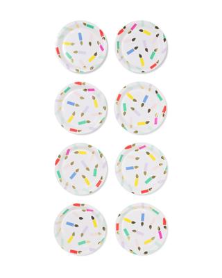 HEMA Gebaksbordjes ⌀17.5cm papier kaarsjes - 8 stuks (multicolor)