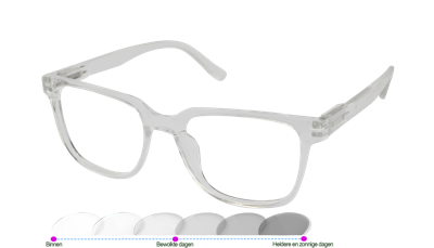 Leesbril Vista Bonita Cubo Photochromic-Transparant-+3.00