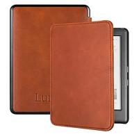 Lunso - Lederen sleepcover hoes - Kobo Glo / Glo HD / Touch 2.0 (6 inch) - Cognac - thumbnail