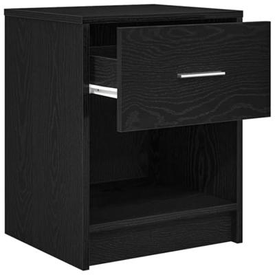 Nachtkastjes 2 st met lade 40x34x50 cm zwart