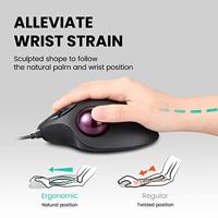 Perixx PERIMICE-517 D Trackball USB Laser Zwart 7 Toetsen 400 dpi, 1000 dpi Ergonomisch, Geïntegreerde trackball - thumbnail