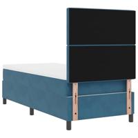 Boxspringbed met matras en LED fluweel donkerblauw 100x200 cm - thumbnail