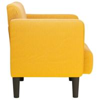 Fauteuil met armleuningen 54 cm corduroy stof lichtgeel - thumbnail