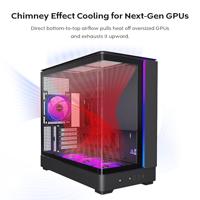 Montech king 15 pro midi tower behuizing (zwart | 2x usb-a | 1x usb-c | rgb | window) - thumbnail