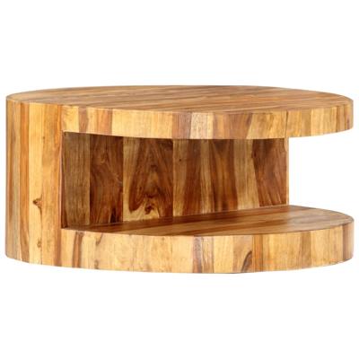 VidaXL Salontafel rond 65x30 cm massief acaciahout