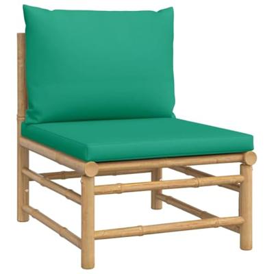 3-delige Loungeset met kussens bamboe groen - thumbnail