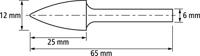 PFERD TOOLS 21001022 Freesstift Hardmetaal Spitsboog Lengte 65 mm Afmeting, Ø 12 mm Werklengte 25 mm Schachtdiameter 6 mm 1 stuks - thumbnail