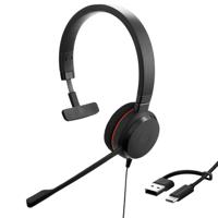 Jabra Evolve 20 Headset Bedraad Hoofdband Kantoor/callcenter USB Type-C / USB Type-A Zwart - thumbnail