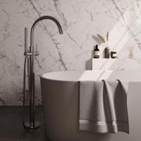 BRAUER Stripe Vrijstaande Badmengkraan - SET 01 - staaf handdouche - doucheslang - RVS-kleurig geborsteld PVD 5-NG-337 - thumbnail