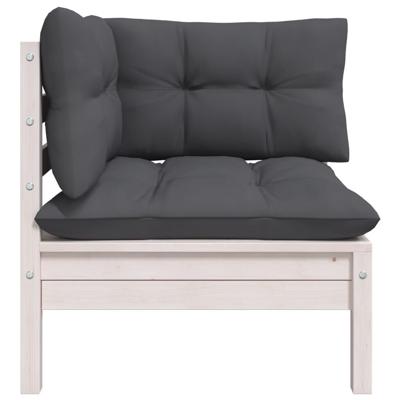 6-delige Loungeset met kussens massief grenenhout - thumbnail