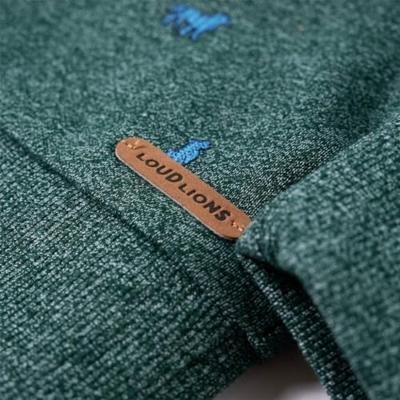 Kindertrui met hondenprint 128 gemleerd donkergroen Kindertrui met hondenprint 128 gemleerd donkergroen