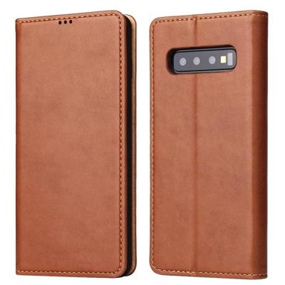 Horizontale Flip PU lederen draagtas voor Galaxy S10 PLUS, met houder & kaartsleuf & portemonnee (bruin) Horizontale Flip PU lederen draagtas voor Galaxy S10 PLUS, met houder & kaartsleuf & portemonnee (bruin)
